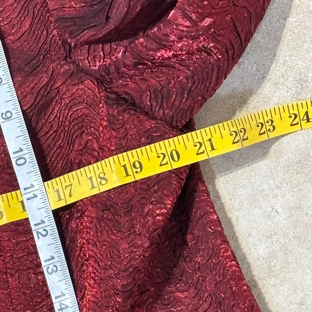 Vintage Joseph Ribkoff Red Textured Jacket Women’s Size 16 Zipper Closure